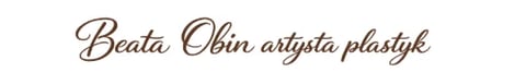 Stylized cursive text reading Beata Obin artysta plastyk in elegant script font